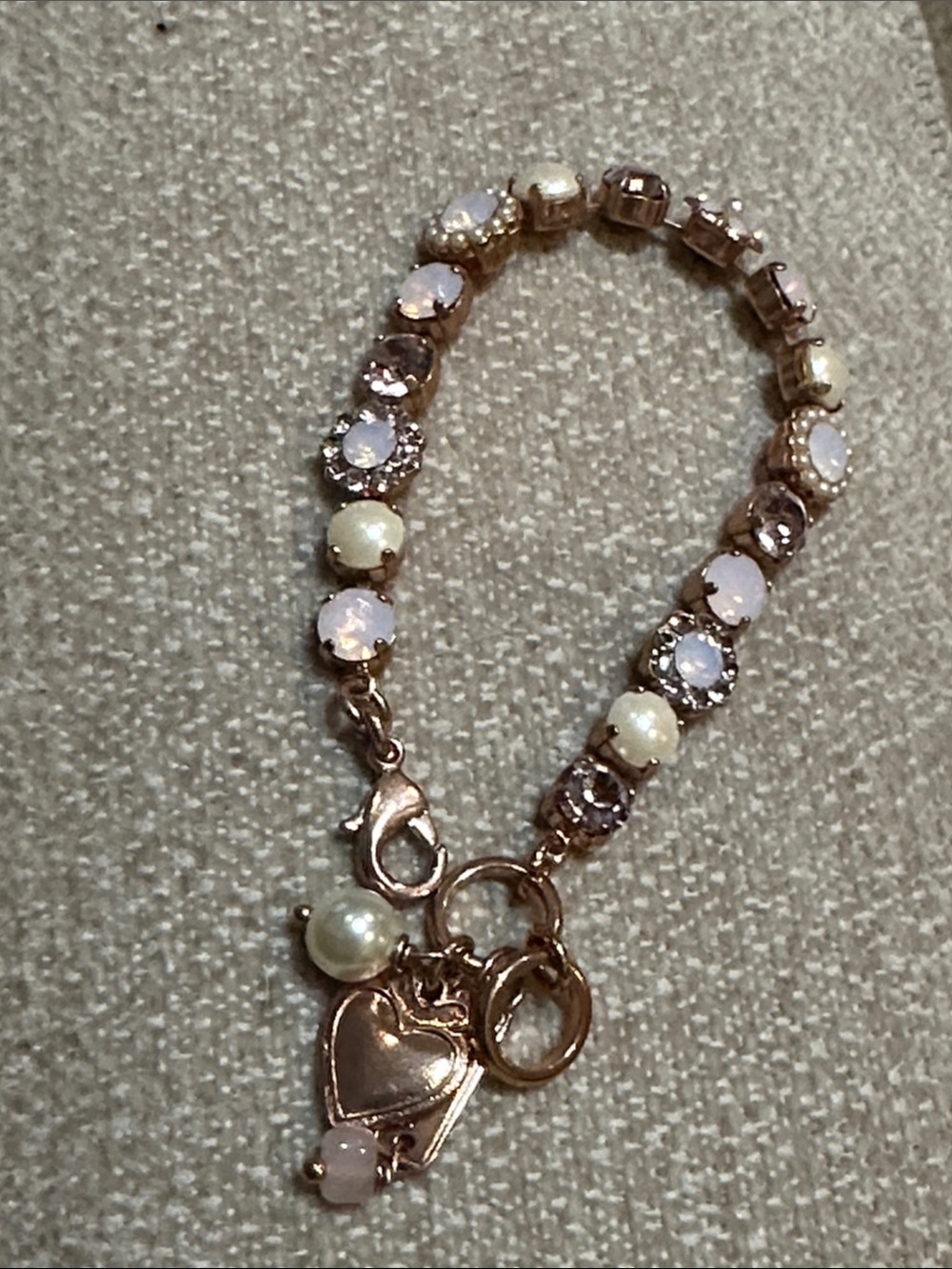 Mariana Rose Gold Bracelet with Pink and Pearl Accents